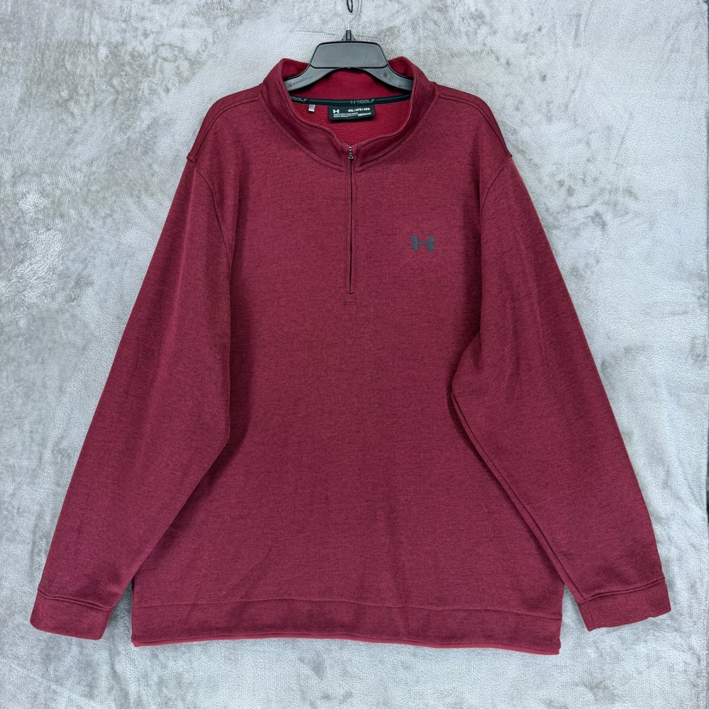 Under Armour Golf ColdGear Storm Quarter Zip Pullover Maroon Red Men 4XL 1356661
